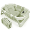 Foldable Baby Bathtub with Thermometer & Newborn Support Sling