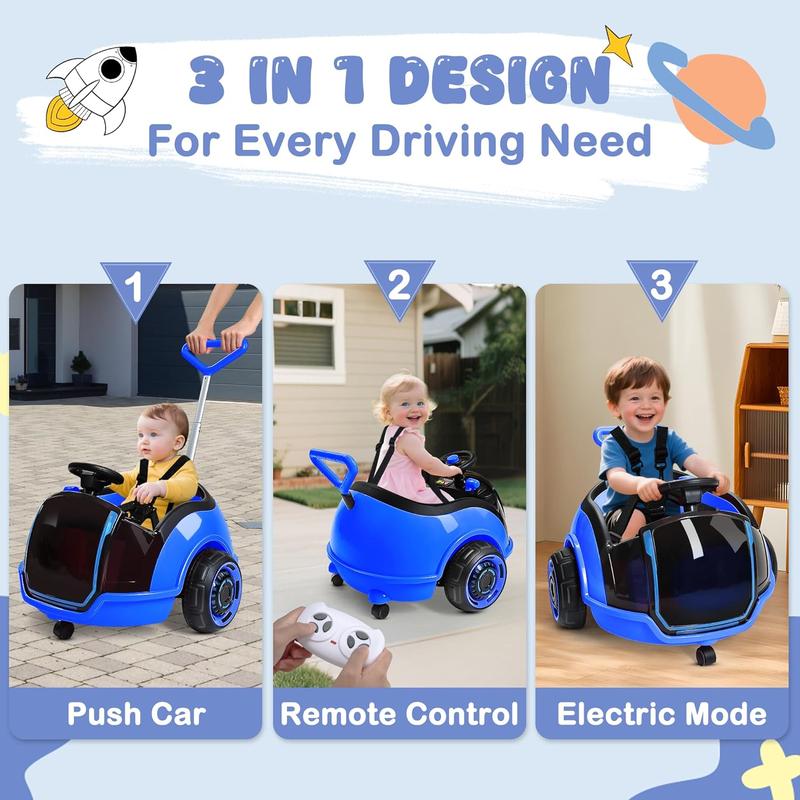 Electric 3-in-1 Toddler Ride On Car with Parent Remote & LED Display