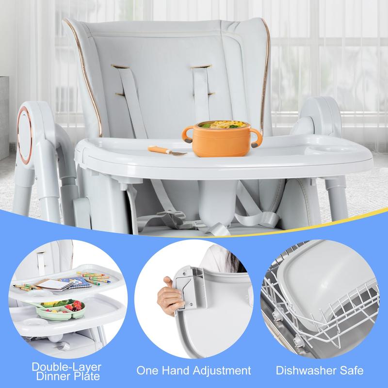 3-in-1 Baby High Chair,Foldable, Adjustable & Easy to Clean
