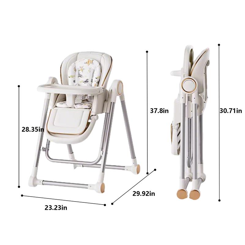 3-in-1 Baby High Chair,Foldable, Adjustable & Easy to Clean