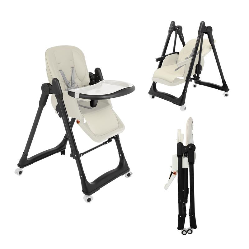 5-in-1 Baby High Chair with Adjustable Recline, Tray & Foldable Design