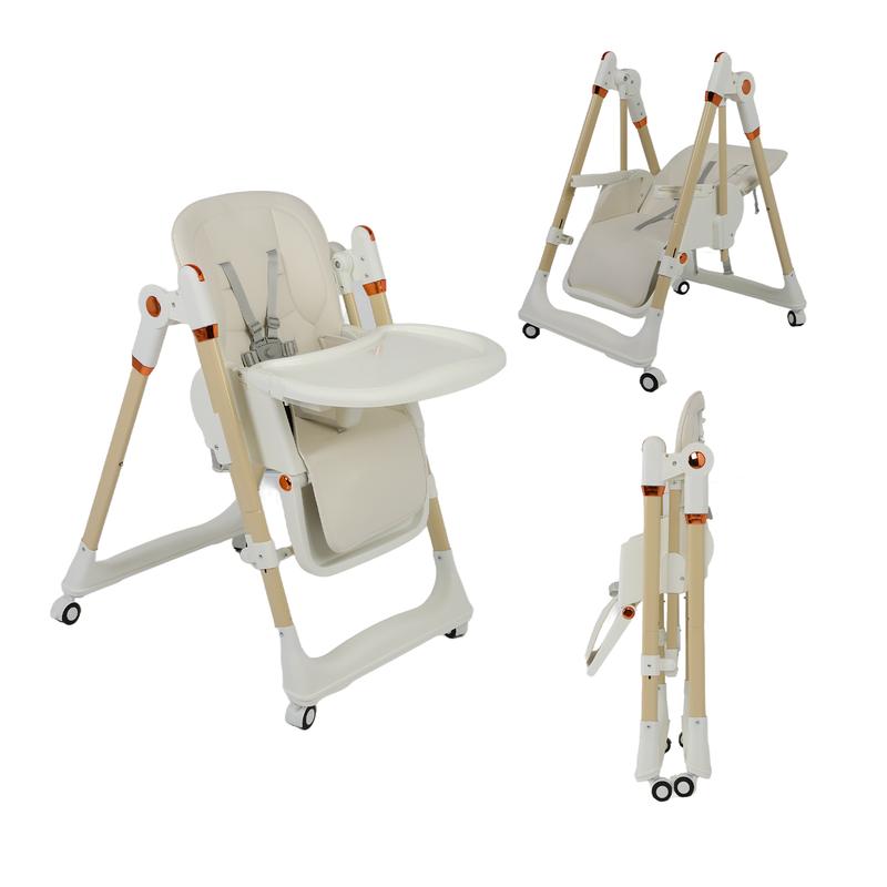 5-in-1 Baby High Chair with Adjustable Recline, Tray & Foldable Design