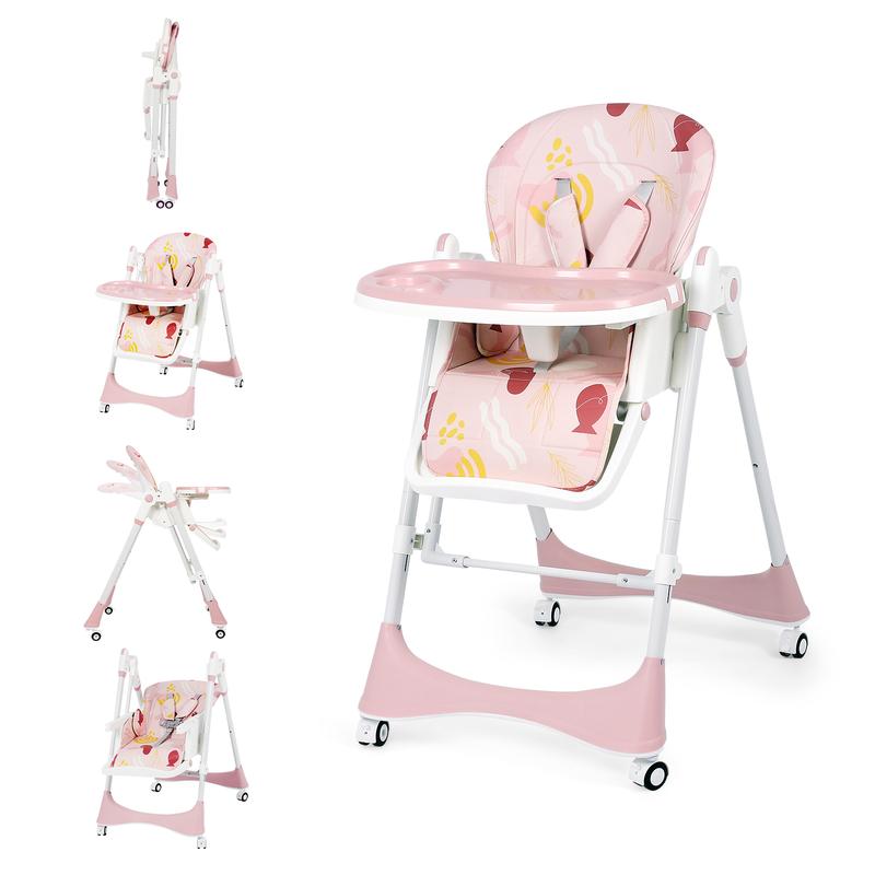 5-in-1 Baby High Chair with Adjustable Recline, Tray & Foldable Design