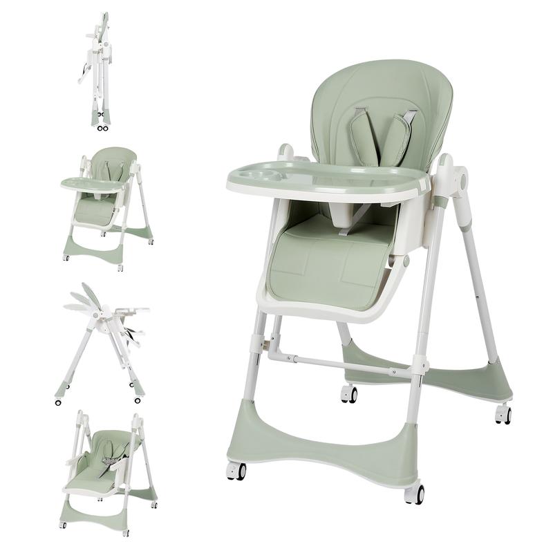 5-in-1 Baby High Chair with Adjustable Recline, Tray & Foldable Design