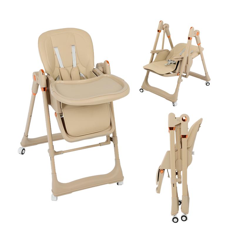 5-in-1 Baby High Chair with Adjustable Recline, Tray & Foldable Design