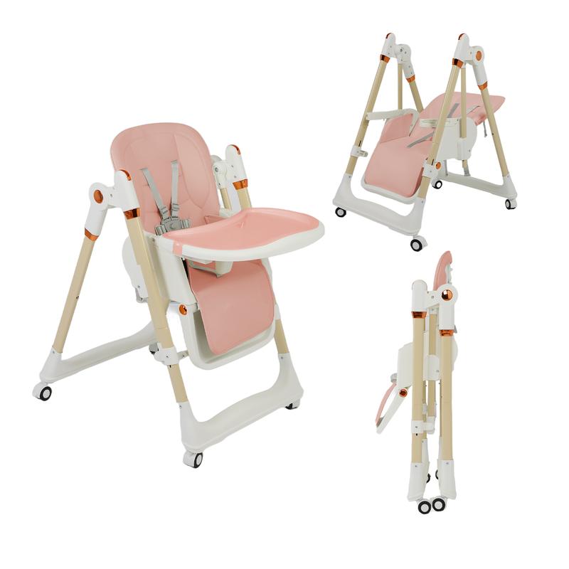 5-in-1 Baby High Chair with Adjustable Recline, Tray & Foldable Design